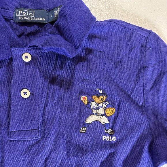 New Ralph Lauren polo Boys' MLB Los Angeles Dodgers Cotton Polo Shirt Kid 7 - Picture 3 of 10